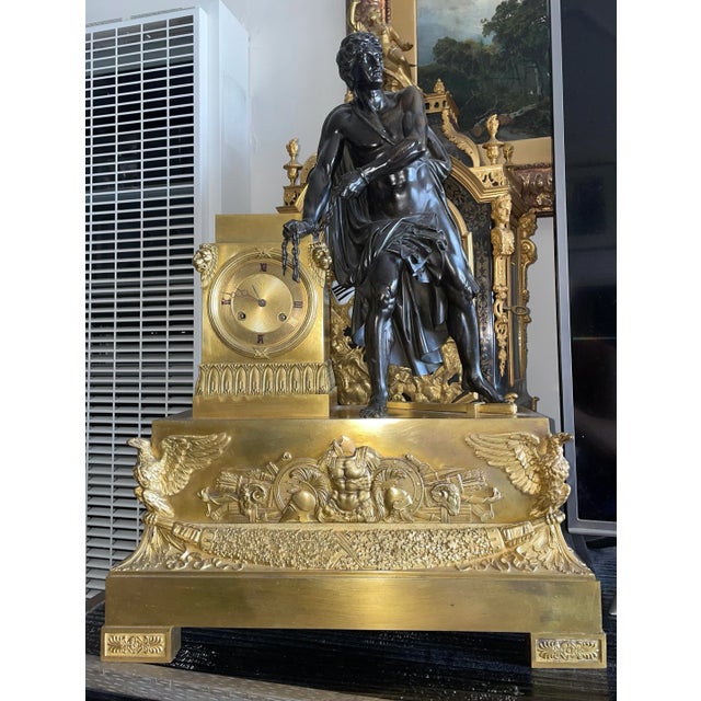 French Monumental Sized Empire Mantel Clock Circa 1800 For Sale - Image 12 of 12