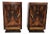 Art Deco Bedside Tables in Walnut Burl with Marble Tops, 1930, Set of 2 For Sale