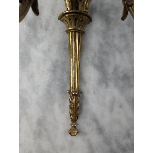 Louis XVI Style Bronze Wall Lights, Set of 2 For Sale - Image 6 of 9