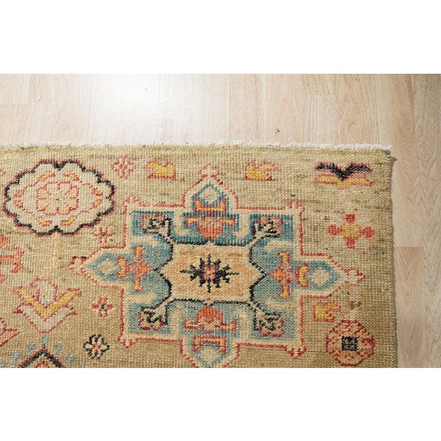 Textile 8x10 Lush Oriental Ivory Traditional Geometric Hand Knotted Wool Carpet Rug For Sale - Image 7 of 8