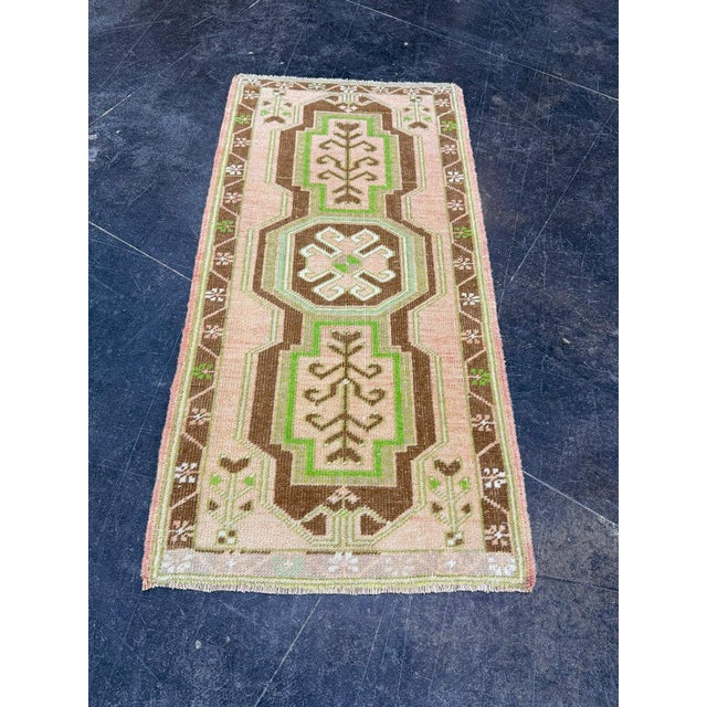 Turkish Mini Rug Oriental Hand Knotted Vintage Rug 1'9" x 3'5" #17736 Explore a curated collection of hallway runners,...