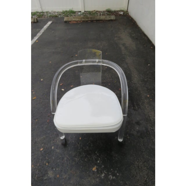 Hollywood Regency Mid Century Lucite Burl Dining Chairs Set of Four 6003 For Sale - Image 11 of 18