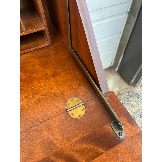 Vintage Maple Drop-Front Secretary Desk With Three Drawers For Sale In Portland, ME - Image 6 of 12