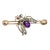 Late 19th Century Victorian 12k Gold Diamond, Amethyst, Pearl, and Garnet Fly Brooch For Sale