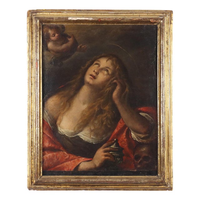 Penitent Magdalene, 1600s, Oil on Canvas, Framed For Sale