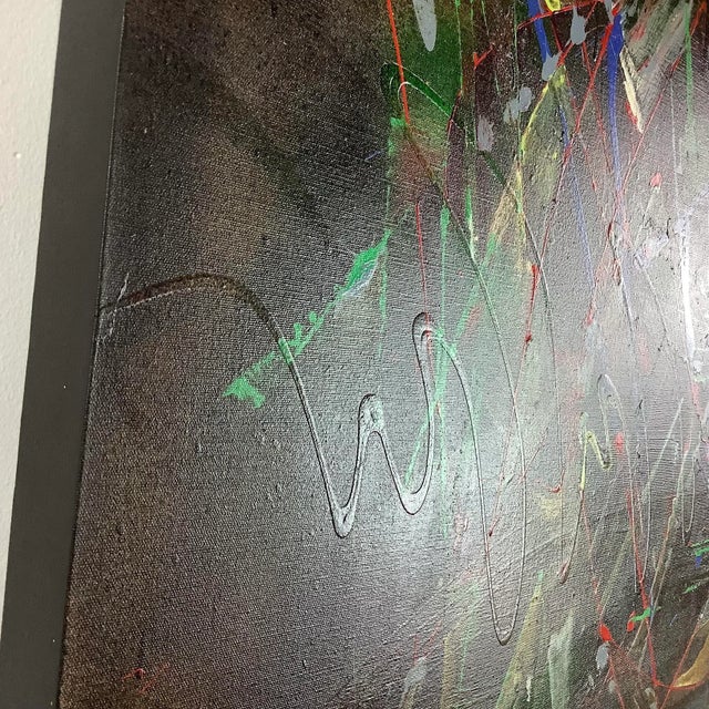 Black Striking Modern Abstract Painting For Sale - Image 8 of 13