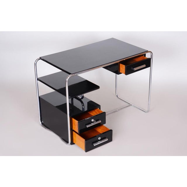 Bauhaus Black Writing Desk, Germany, 1930s For Sale - Image 10 of 14