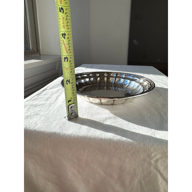 Silver Vintage Sterling Silver Bowl With Fluted Rim, Marked 391 For Sale - Image 8 of 9