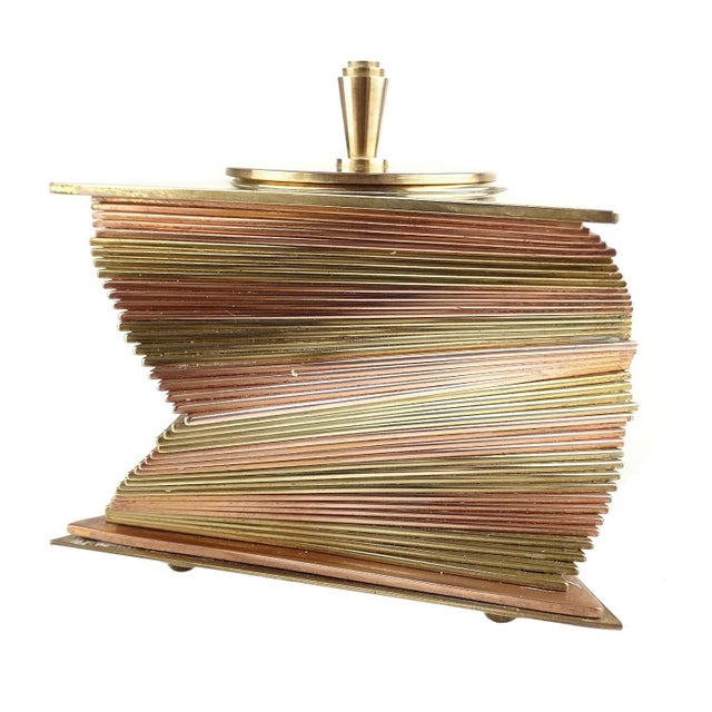 Art Deco Geometric Box in Copper and Brass, 1930s For Sale - Image 9 of 11