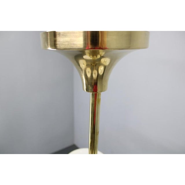 Cream Art Deco Brass Chandelier with Opaline Glass, Czechoslovakia, 1930s For Sale - Image 8 of 15