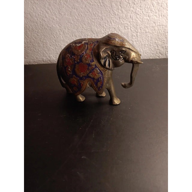 1970s Solid Brass Ornate Elephant Sculpture For Sale In Dallas - Image 6 of 7