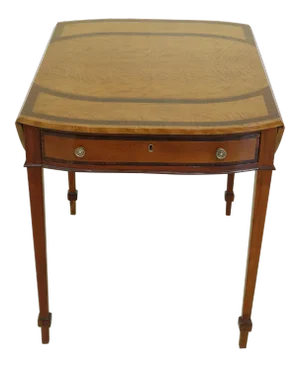 Vintage English Satinwood Inlaid Pembroke Table