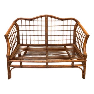 Wicker and Bamboo Sofa, 1970s For Sale