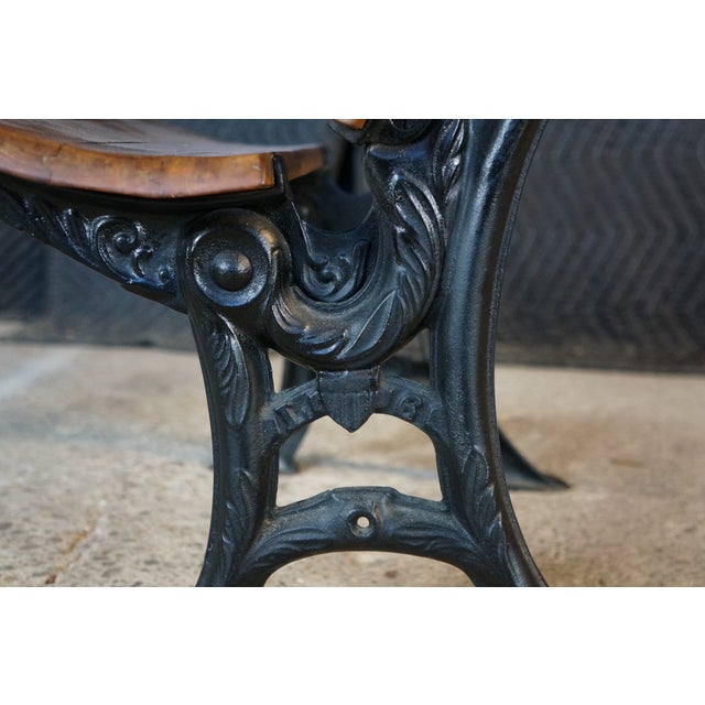 Antique Victorian 1880s "Fashion" Cast Iron & Maple School Desk Sidney Ohio For Sale - Image 4 of 18