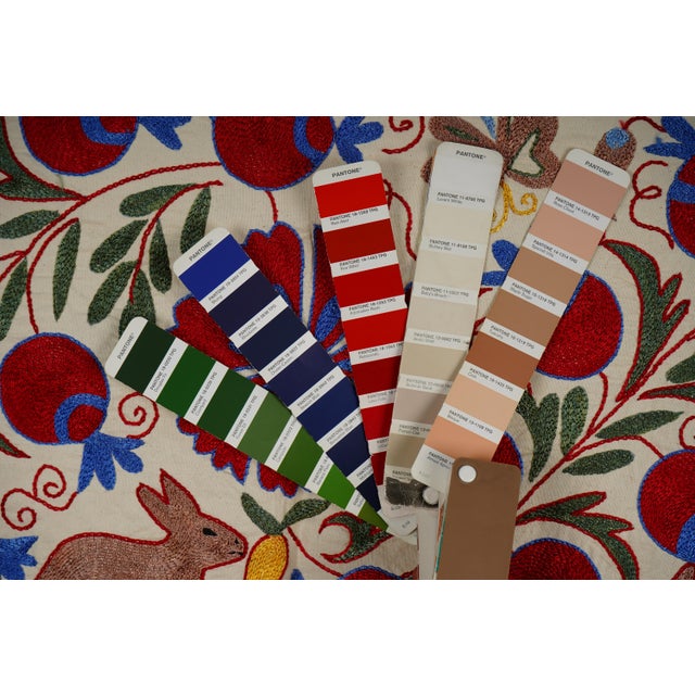 Hand-Embroidered Rabbit Suzani Runner For Sale - Image 10 of 10