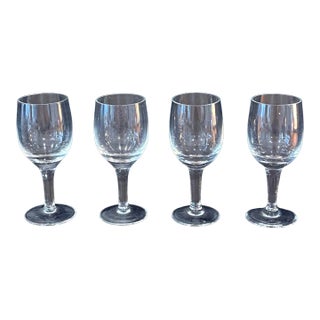 Vintage Cordial Glasses – Set of 4 Clear 3.75” Liqueur or Dessert Wine Glasses For Sale