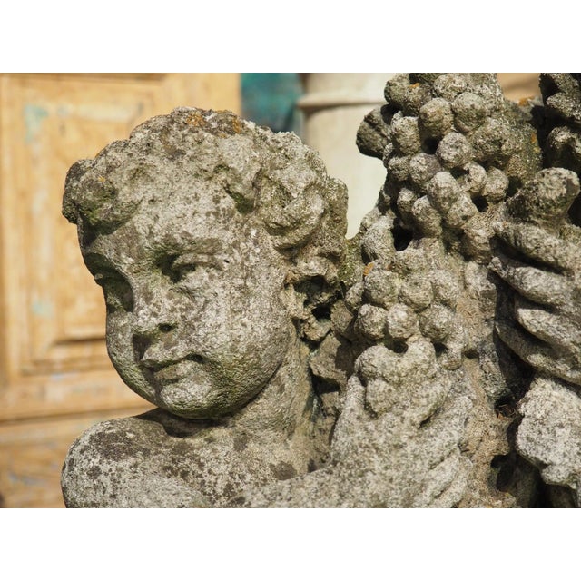 Stone Antique French Reconstituted Stone Fountain Element, Garden Statuary, Circa 1900 For Sale - Image 7 of 12