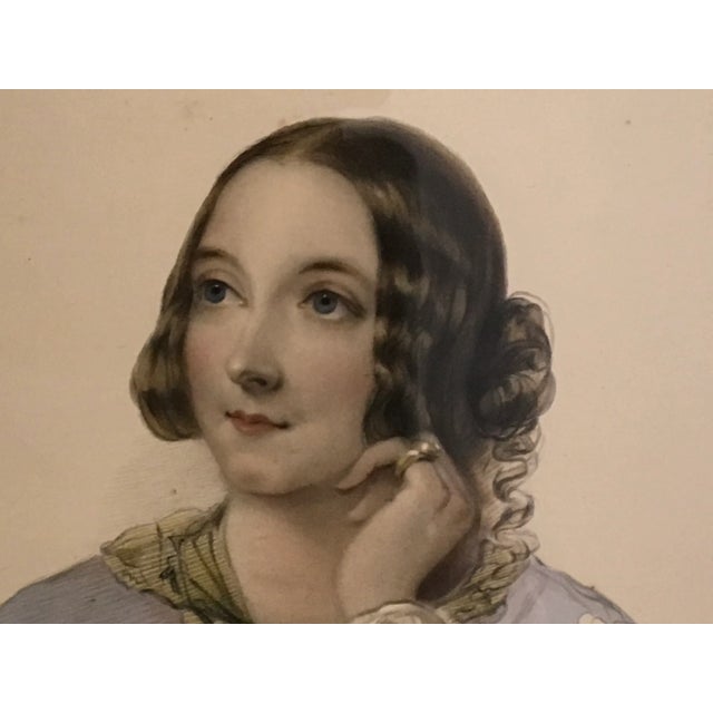 Illustration Antique 1820s English "maid of Honour" Hand Colored Engraving For Sale - Image 3 of 13