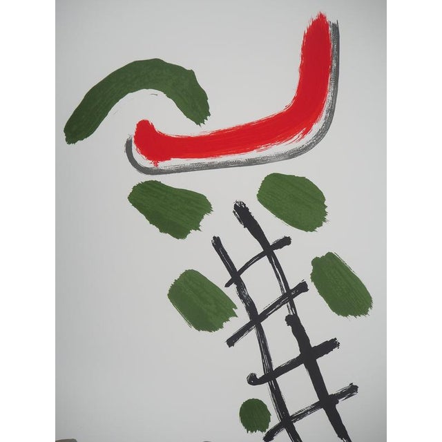 Modern Pierre Tal-Coat, Abstract Composition in Red and Green, Lithograph For Sale - Image 3 of 6