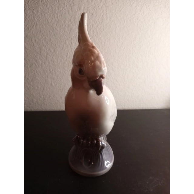 This is a RARE STUNNING Dahl Jensen Copenhagen Denmark 10" Cockatoo Figurine PERFECT CONDITION Procured at auction