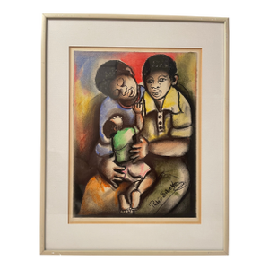 Mid 20th Century Sibeko, Peter Ziya (South African). Family With Child. Lithograph