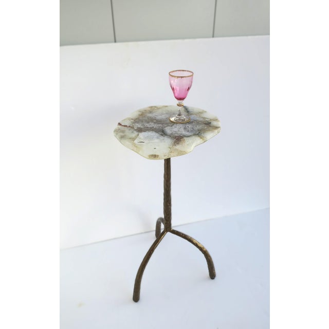 Agate Side Drinks Table Organic Modern Style For Sale In New York - Image 6 of 9
