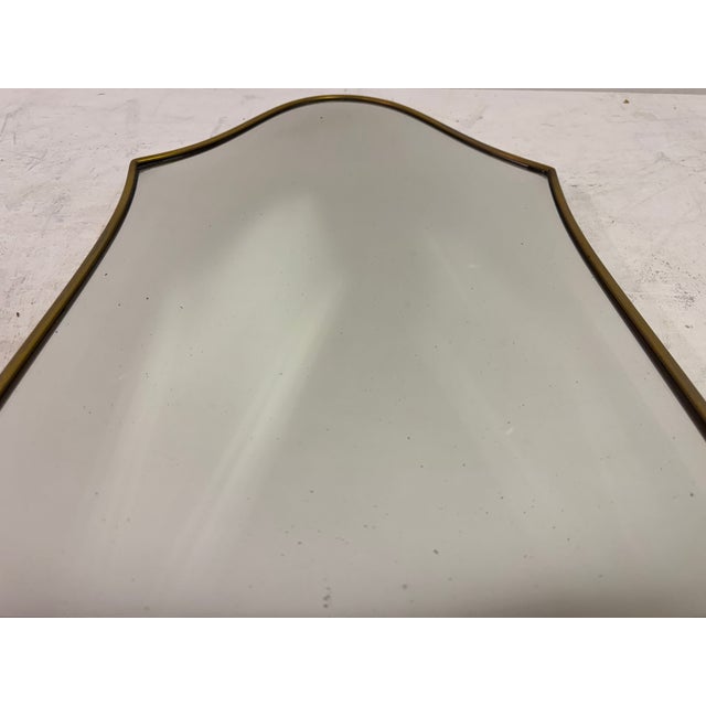 Metal Italian Brass Wall Mirror, 1970s For Sale - Image 7 of 14