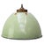 1950s Vintage Brass and Green Enamel Pendant Light with Frosted Glass For Sale - Image 5 of 5