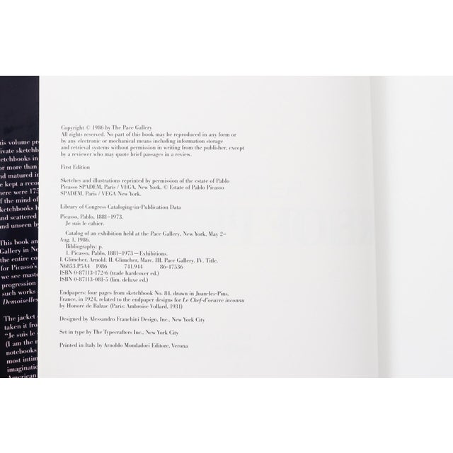 Je Suis Le Cahier, The Sketchbooks of Picasso. Edited by Arnold Glimcher and Marc Glimcher. Stated first edition published...