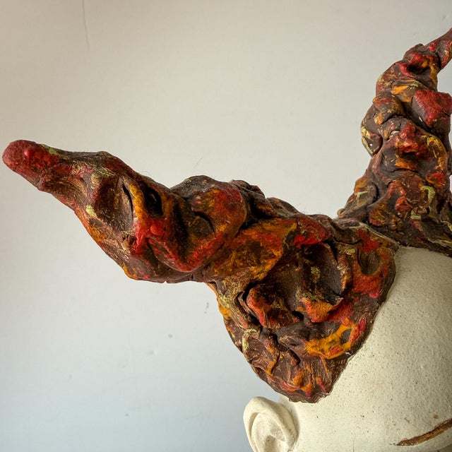 Contemporary Attributed to Kirsten Stingle Figurative Porcelain & Mixed-Media Bust With Vintage Key For Sale - Image 3 of 10