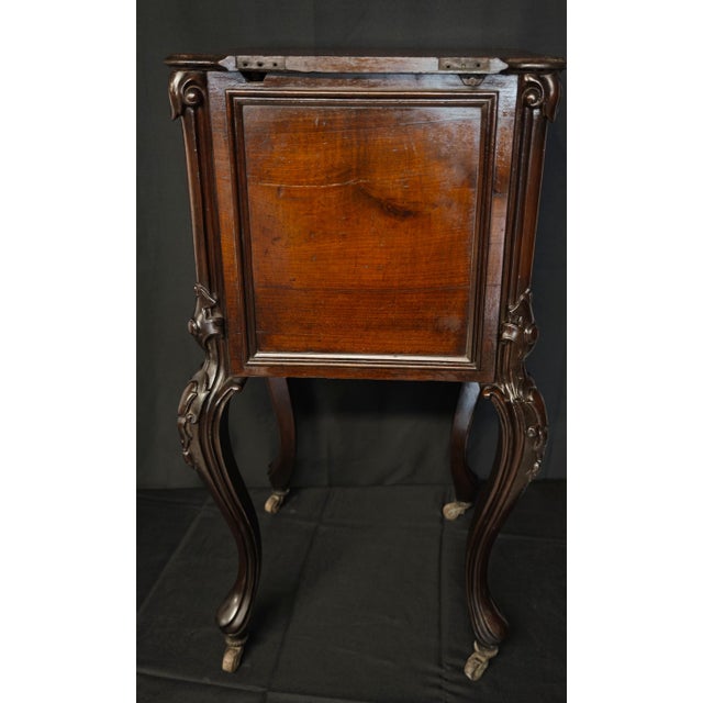 Wood Antique Louis Philippe French Nightstand in Mahogany, 1800s For Sale - Image 7 of 18