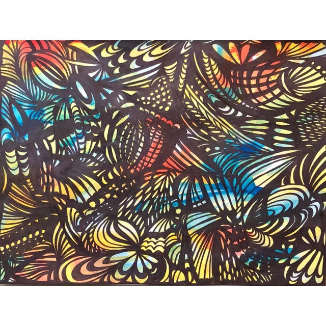 Abstract Dorothy Gillespie, Veiled Series X , Abstract Expressionist Organic Drawing Watercolor Painting 2004 For Sale - Image 3 of 3