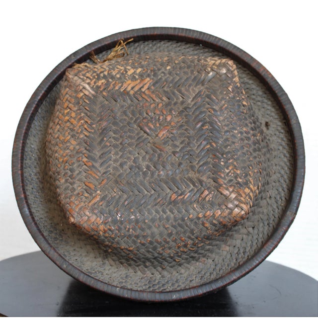 African Primative Large African Kuba Basket For Sale - Image 3 of 4