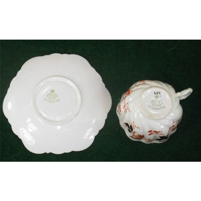 White Antique, Paragon China, Teacup & Saucer Gold Gilt, Fine Bone China, England Porcelain For Sale - Image 8 of 12