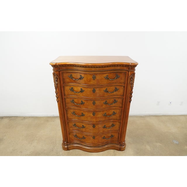 Wood Vintage Traditional Serpentine 6-Drawer Chest For Sale - Image 7 of 18
