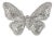 18k White Gold 7ctw Square Baguettes and Rounds Diamond Butterfly Cocktail Ring, Size 7 For Sale