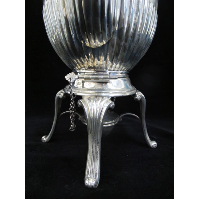 Engraved Hand & Dagger Crest Sterling Silver Teapot Coffee Hot Water Warmer Pot For Sale In Portland, OR - Image 6 of 12