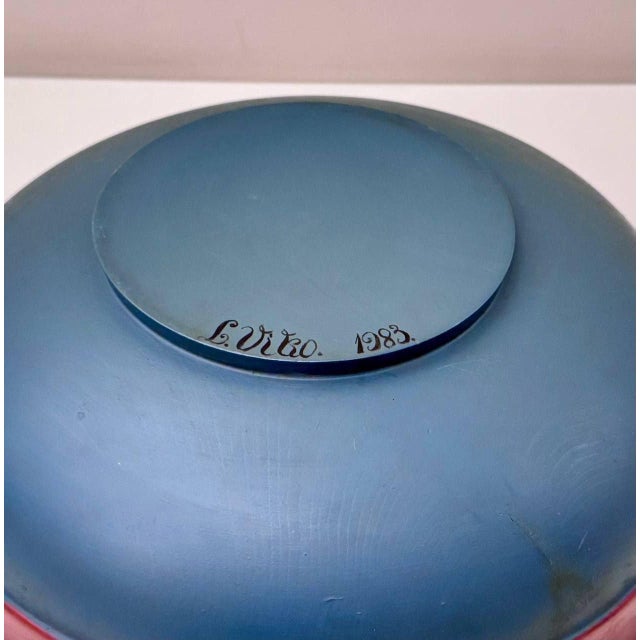 Large Vintage Norwegian Hand-Painted Wooden Folk Art Bowl, Dated 1983 For Sale - Image 10 of 10