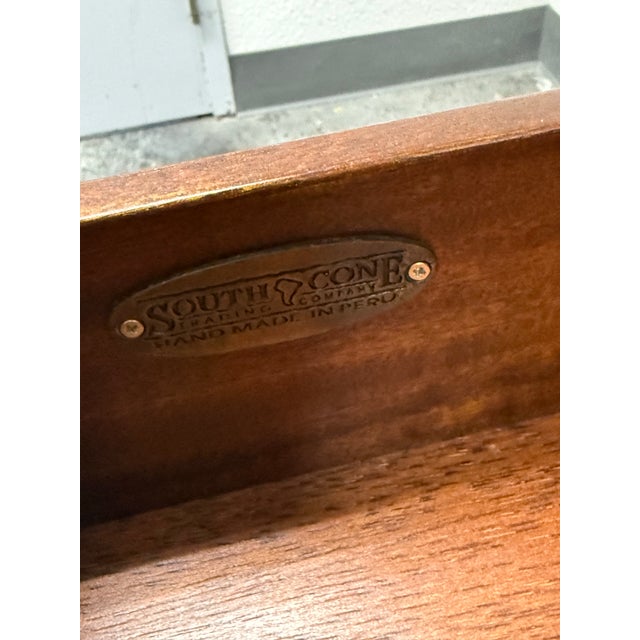 Brown South Cone Trading Traditional Mahogany Wine Bar Secretary Cabinet For Sale - Image 8 of 12