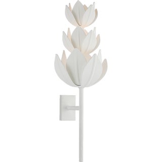 Julie Neill for Visual Comfort Signature Alberto Extra Large Three Tier Sconce in Plaster White For Sale