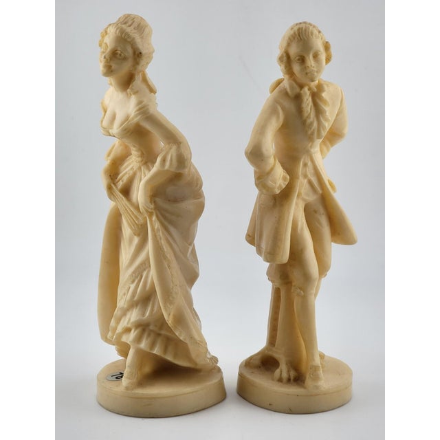 Vintage A. Santini Sculpture Colonial Victorian Man Woman Couple Signed Italy For Sale - Image 10 of 13