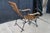1990s Vintage Omani Scrolled Wrought Iron Teak Saddle Seat Lounge Armchair For Sale - Image 5 of 13