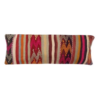 12"x35" Hand-Woven Kilim Cushion Cover. Vintage Traditional Lumbar Pillow Cover For Sale