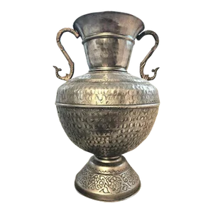 Vintage Metal Stamped and Hammered Urn