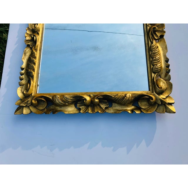 Italian Vintage Florentine Gold Leaf Mirror For Sale - Image 3 of 6