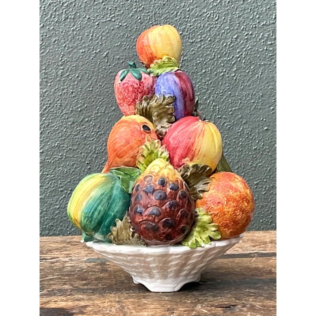 Vintage Italian Ceramic Fruit Topiary For Sale - Image 11 of 12