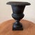 Ebony Vintage Patinated Cast Iron Campagna Style Fluted Rim Square Base Garden Urn For Sale - Image 8 of 12