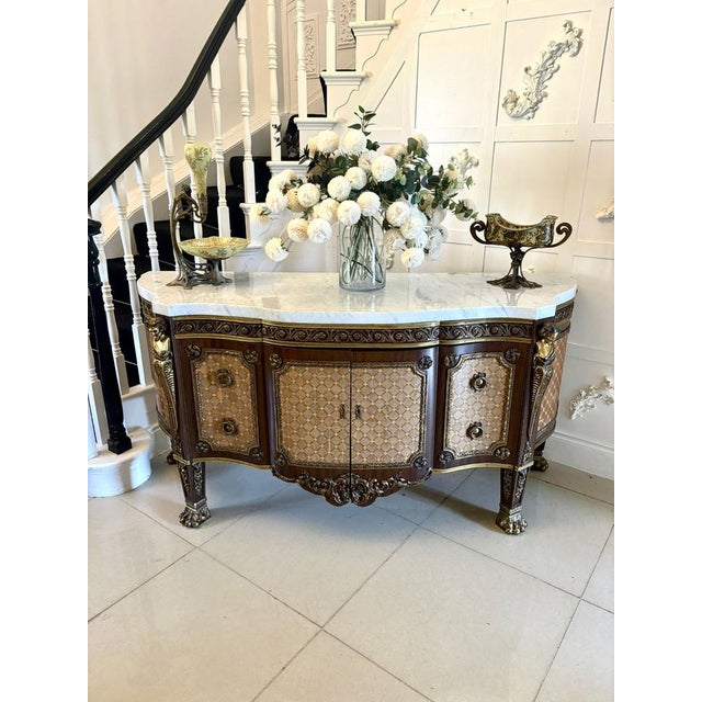 Antique French Ormolu-Mounted Marble Top Sideboard, 1900s For Sale - Image 3 of 18