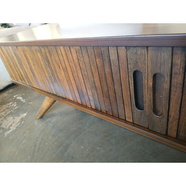 Slater Walnut Tv Console For Sale - Image 4 of 8