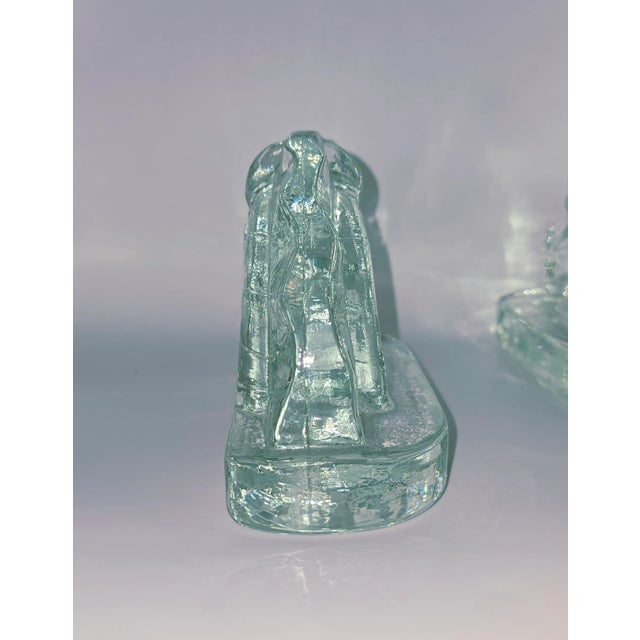 Mid 20th Century Pittsburgh Corning Mid-Century Modern Glass Bookends- Set of 2 For Sale - Image 10 of 12